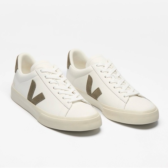 Veja Campo Leather White Cream Khaki Almond Casual Sneakers W10 M8 EU 41 - Picture 2 of 16